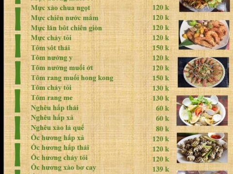 Menu Sân Vườn Chồi Ông Một 