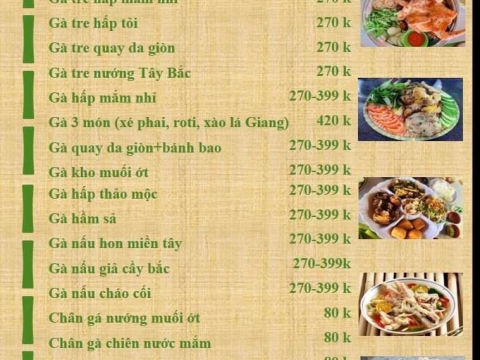 Menu Sân Vườn Chồi Ông Một 
